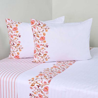 Juego de Sábanas American Family 2 Plazas 144 Hilos Tropico Coral