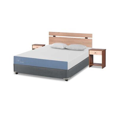 Imagen 2 del producto Cama Americana CIC 2 Plazas Excellence + Respaldo + 2 Veladores Olmo + Almohadas