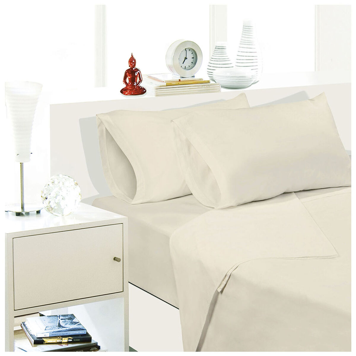 Juego de Sábanas Arthome 144 Hilos King Beige 
