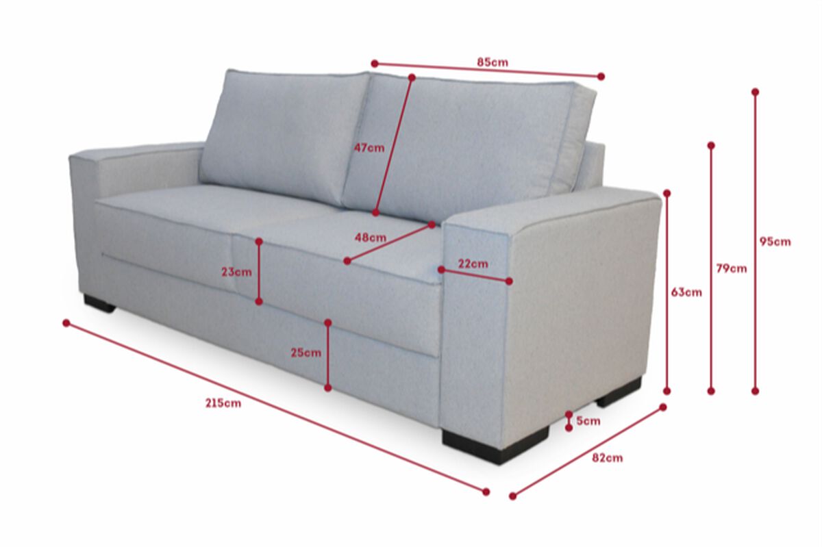 Sofá Tela Kea Potenza 3 Cuerpos Beige