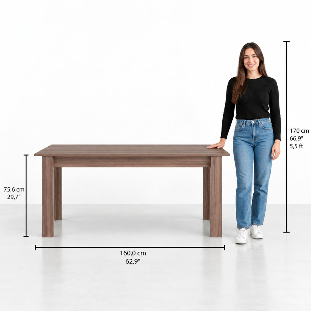 Mesa de Comedor Tuhome Portofino Avellana