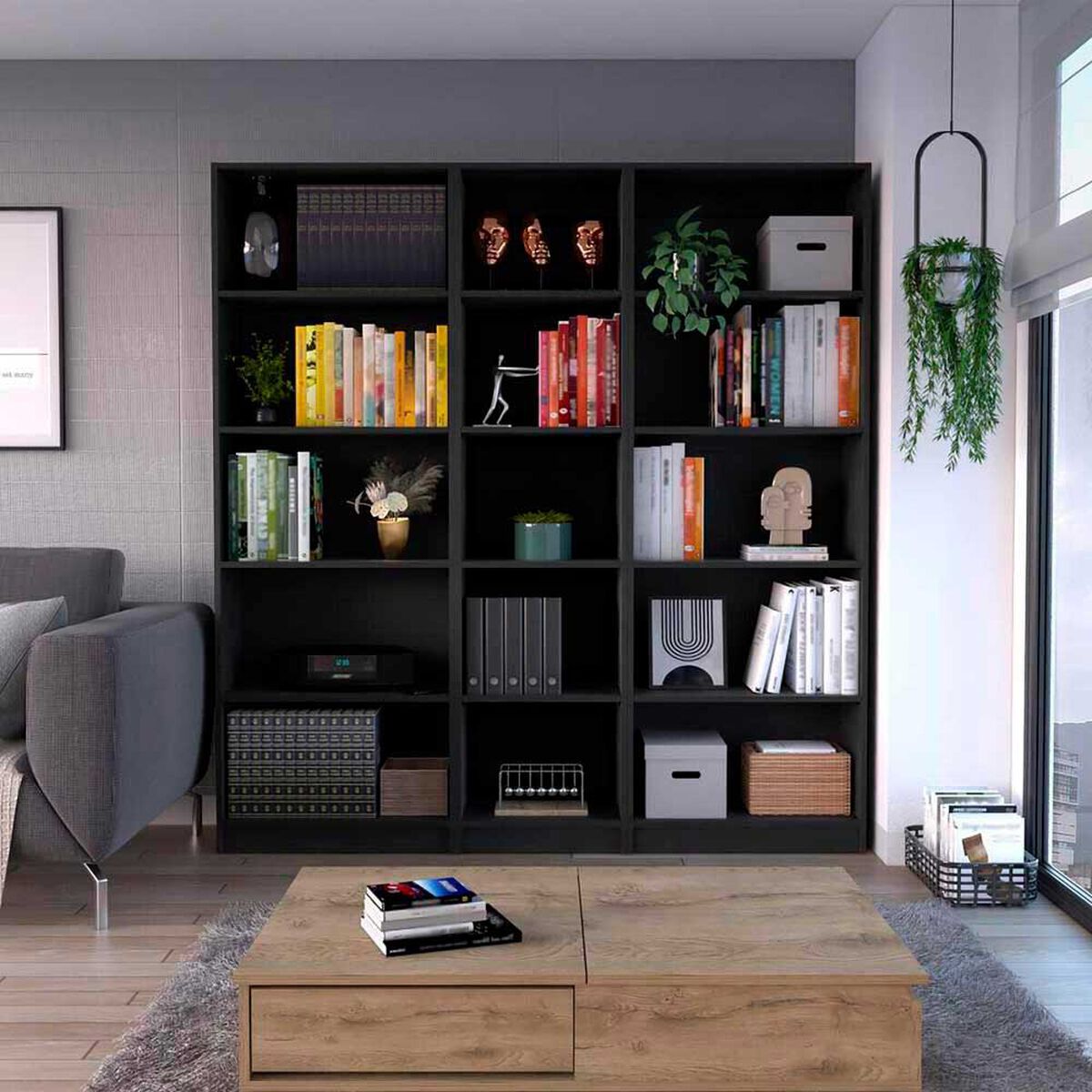 2 Estantes 62 cm + Estante 45 cm TuHome Home Wengue