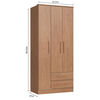 Closet Vekkahome Americano 3 Puertas 2 Cajones Caf&eacute;