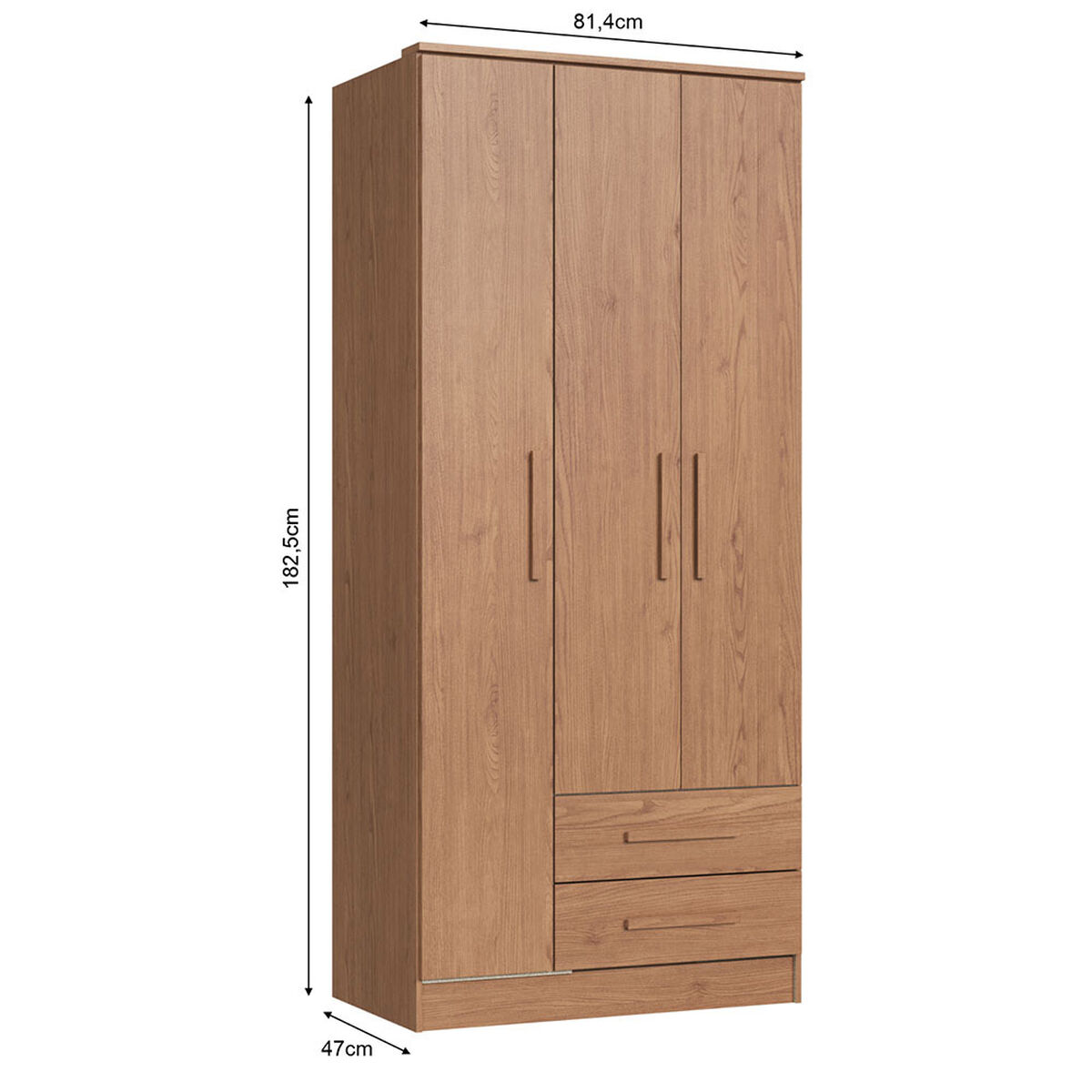 Closet Vekkahome Americano 3 Puertas 2 Cajones Caf&eacute;