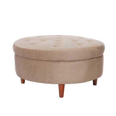 Pouf Latam Home Paris Tela Velvet Beige