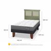 Cama Europea CIC 1,5 Plazas Anatomic + Respaldo Torino Olivo