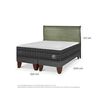 Cama Europea CIC Base Dividida 2 Plazas Lux + Respaldo Miro Olivo