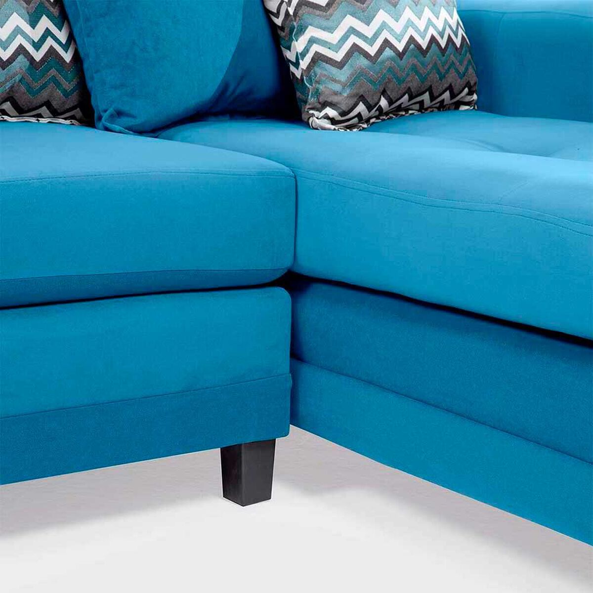 Sof&aacute; Seccional Derecho Living Factory Milan 3 Cuerpos Azul Piedra