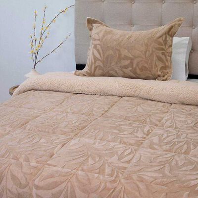 Cubrecama Doral 1,5 Plazas Beige Outboss Sherpa
