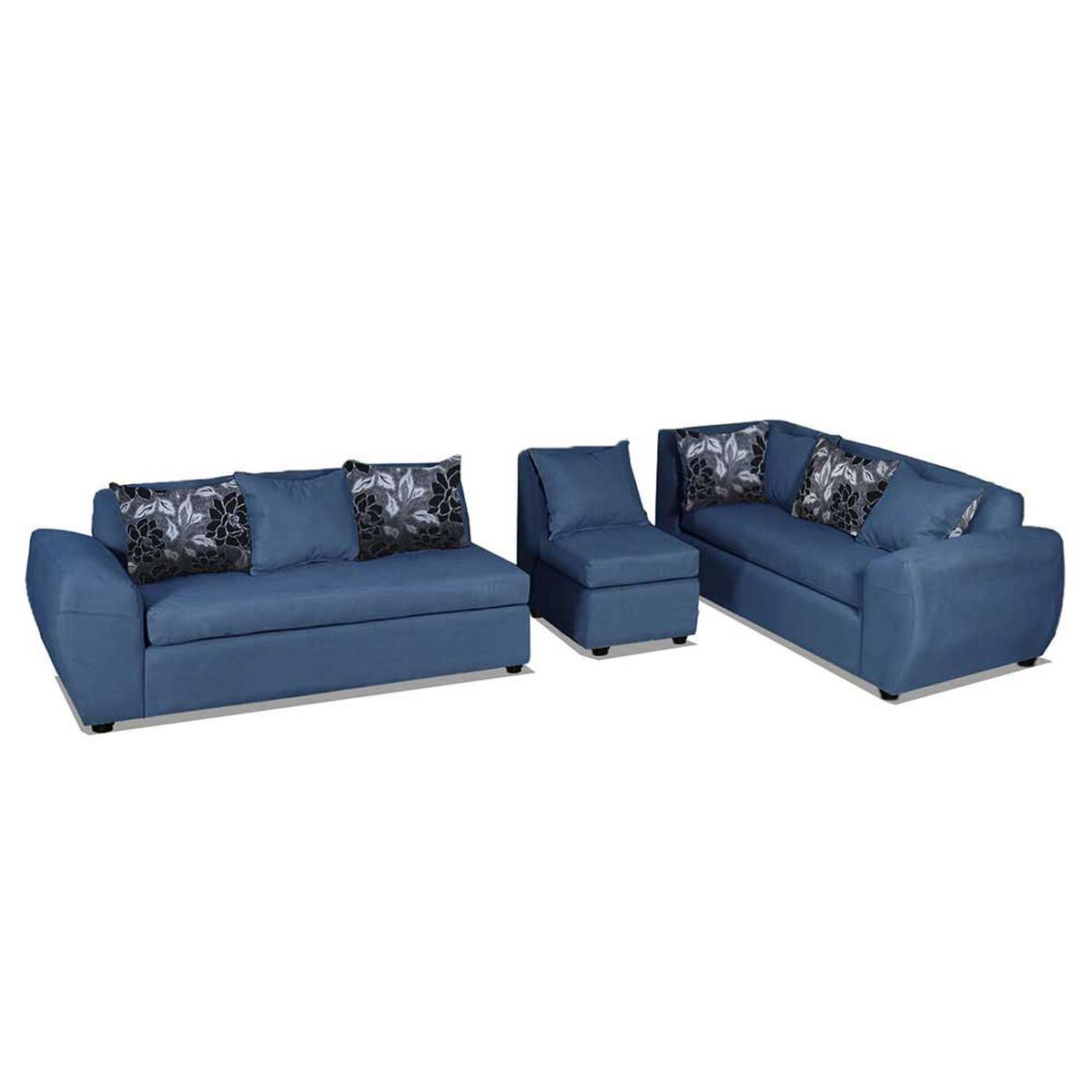 Sofá Seccional Modular Elegant Detail Houston 7 Cuerpos Azul