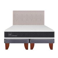 Cama Europea CIC Base Dividida 2 Plazas Ortopedic + Respaldo Tigris