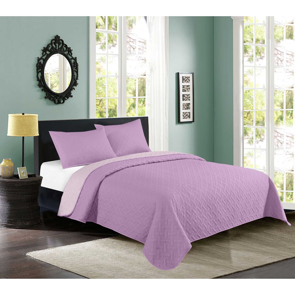 Quilt Estampado Illusions King Bicolor Purple