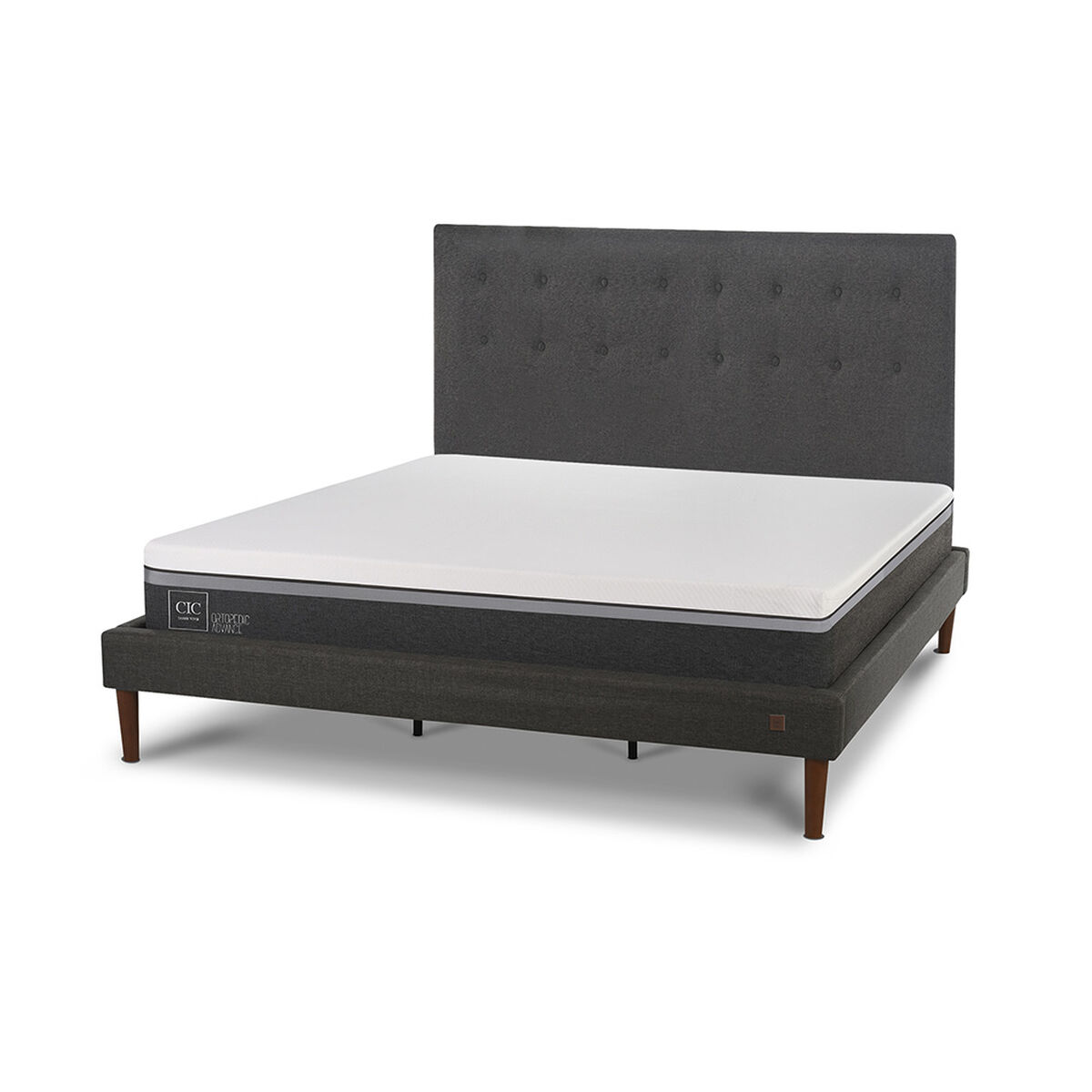 Cama Europea CIC King Ortopedic Advance + Respaldo Eufrates