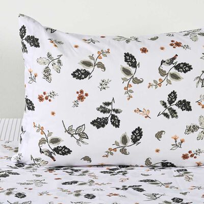 Imagen 2 del producto Juego de Sábanas Elements & Co 200 Hilos 1,5 Plazas Bird Blanco