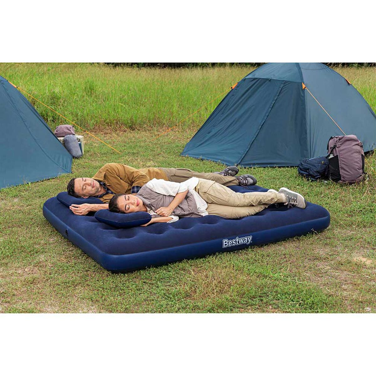 Colchón Inflable Bestway Queen con Bomba de Mano
