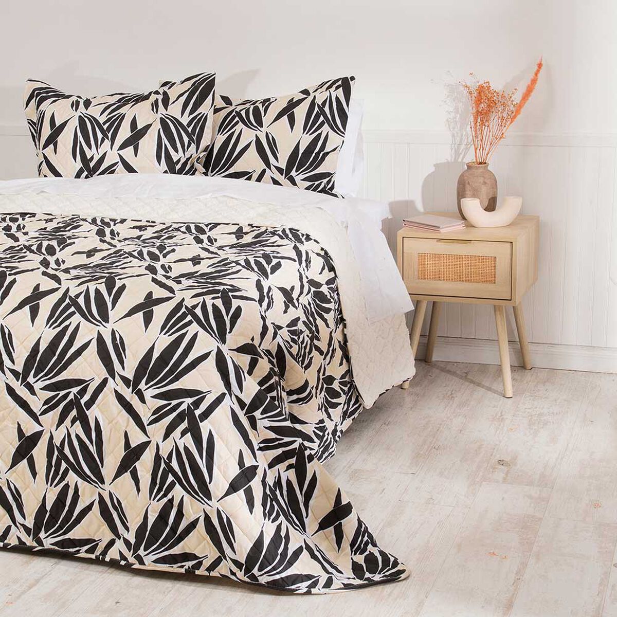 Quilt Mashini 2 Plazas Leaves Multicolor