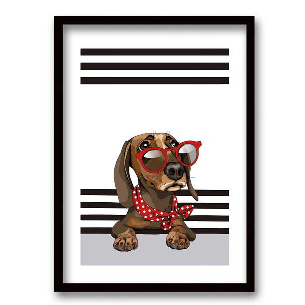 Cuadro Decorativo Retela Dachshund 70 x 50 cm