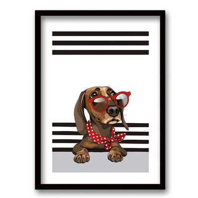 Cuadro Decorativo Retela Dachshund 70 x 50 cm