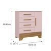 C&oacute;moda Di Poretti Design Catavento 4 Cajones 1 Puerta Rosado Nude