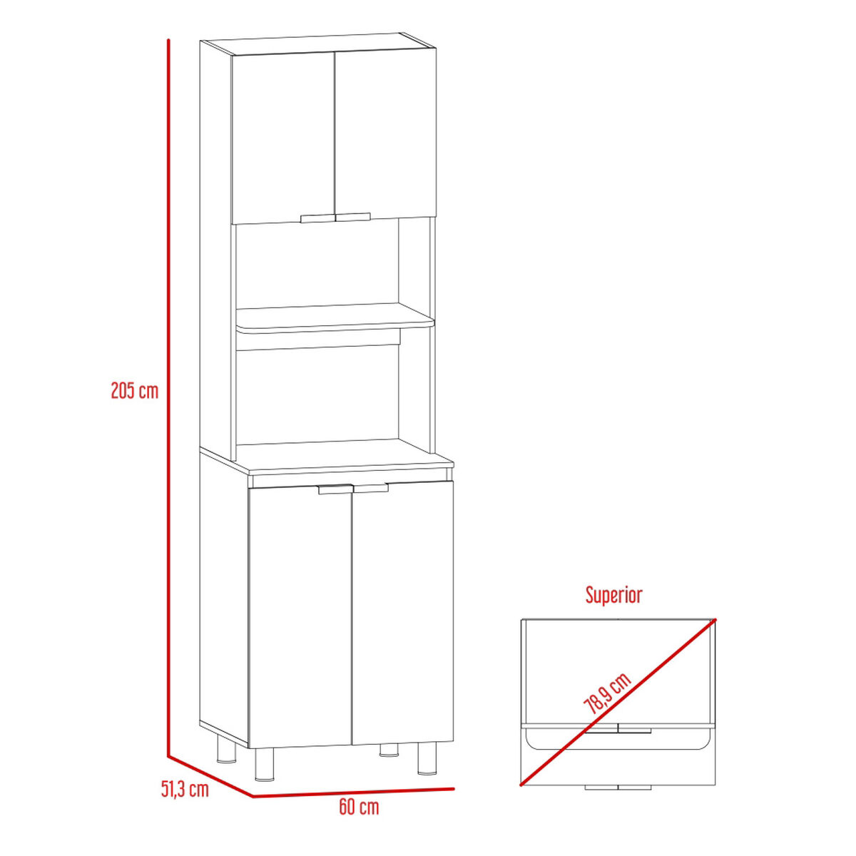 Mueble de Cocina Microondas TuHome Fendi