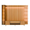 Rack TV 80" + Panel Neon Float Led + Vitrina + Repisas Decocasa Carvalho