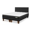 Cama Europea Belsogno Base Dividida 2 Plazas Premium + Respaldo Black