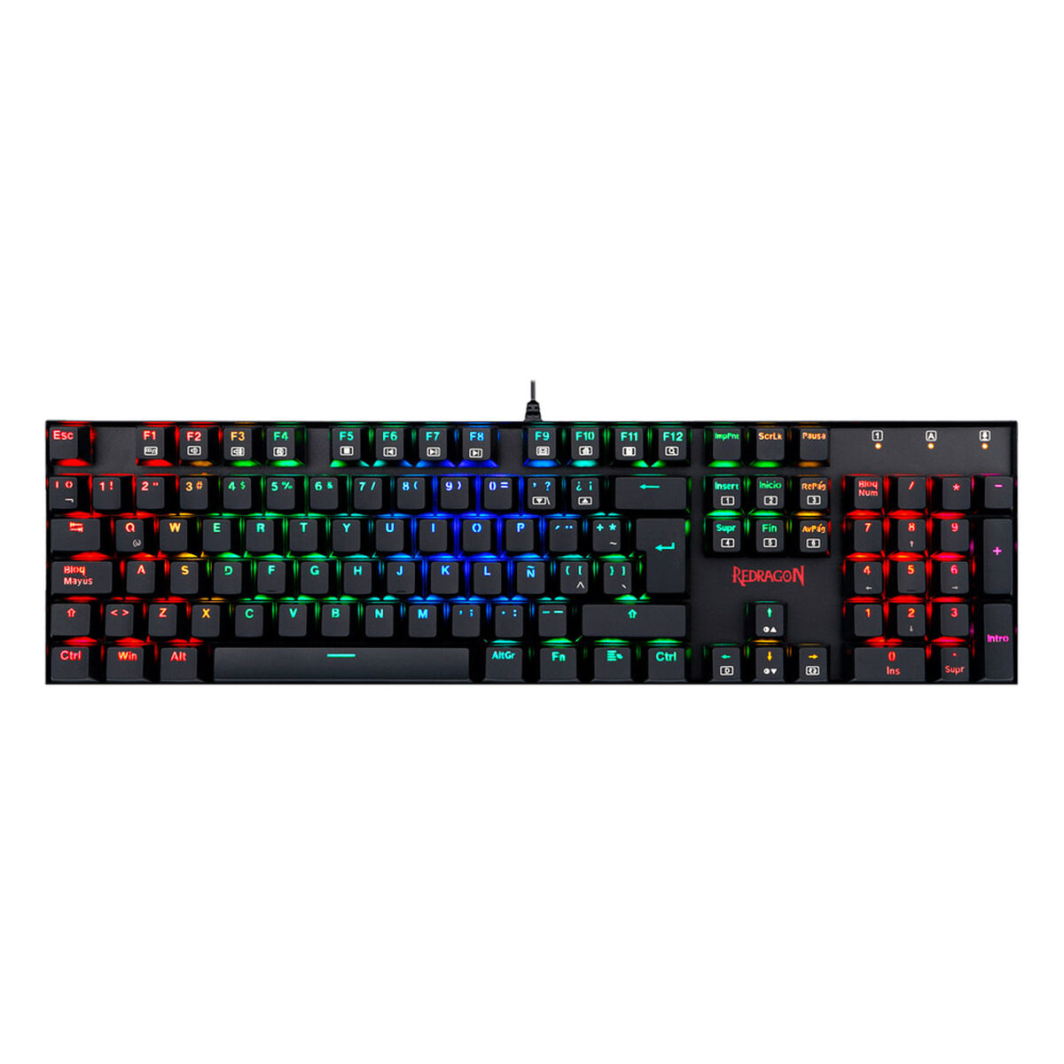 Teclado Gamer Redragon Mecánico Mitra Black
