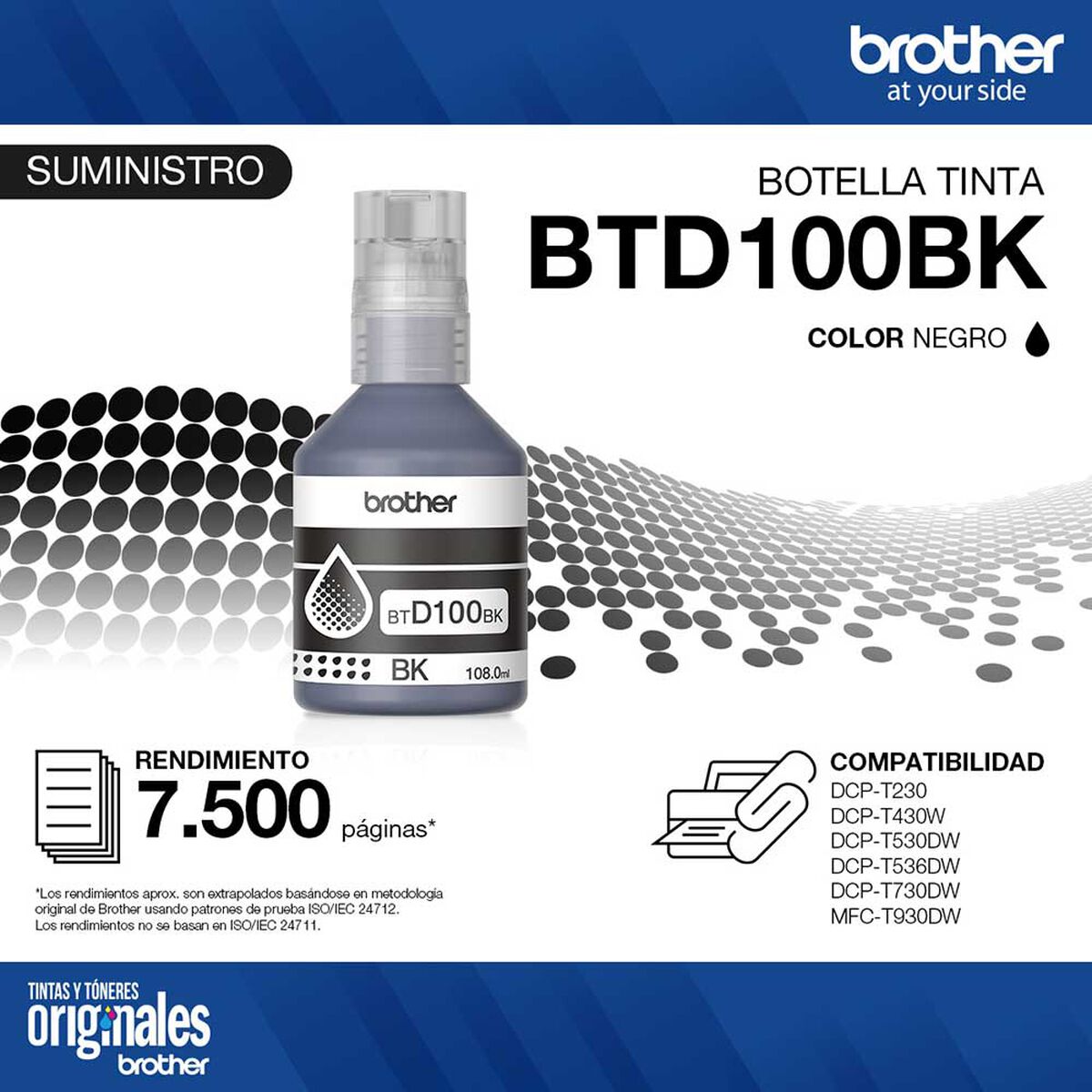 Tinta Brother BTD100BK Negro