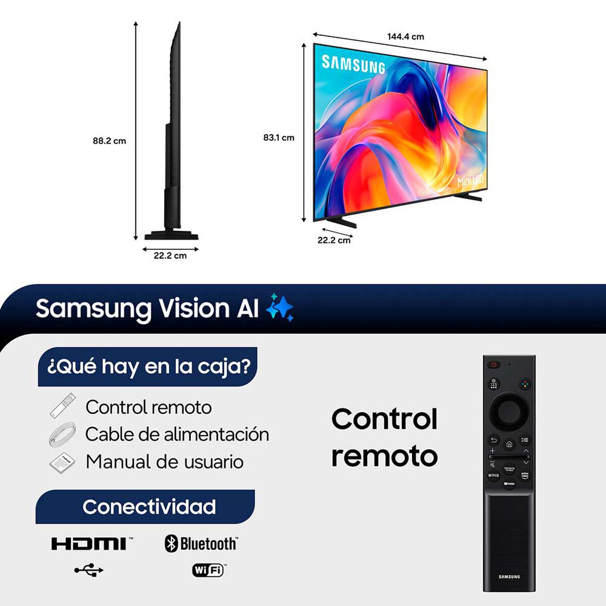 Smart TV Mini LED 65" Samsung 4K UHD Tizen&trade; Smart TV UN65M70HAGXZS