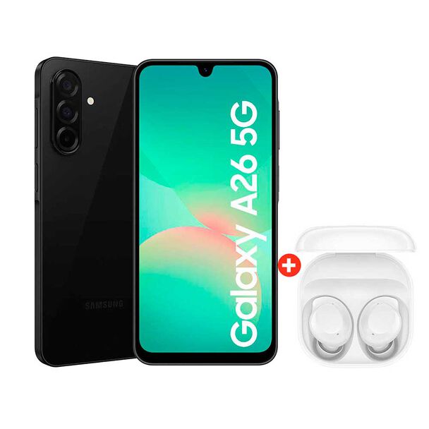 Celular Samsung Galaxy A26 5G 128GB 6,7"" Negro Liberado + Audífonos Bluetooth Samsung Galaxy Buds Core