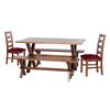 Juego de Comedor Latam Home Sevilla Granada 2 Sillas + 2 Bancas Velvet Burdeo