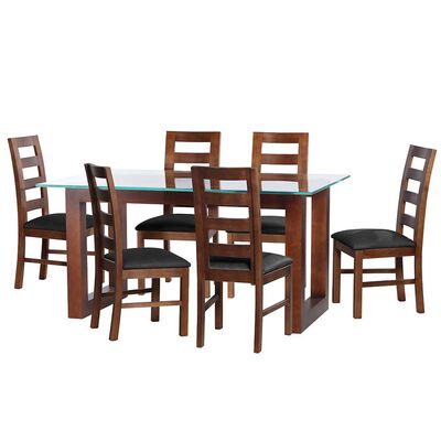 Juego de Comedor Latam Home Pamplona Salamanca 6 Sillas Cuero Café Moro