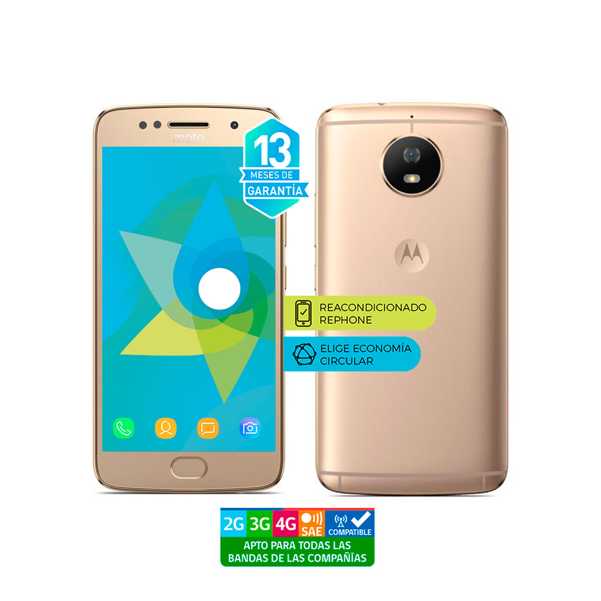 Celular Motorola Moto G5 5,2" Reacondicionado Dorado Liberado