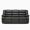 Juego de Living Reclinable Daniels Sof&aacute; 3 Cuerpos + 2 Bergers Roma Negro