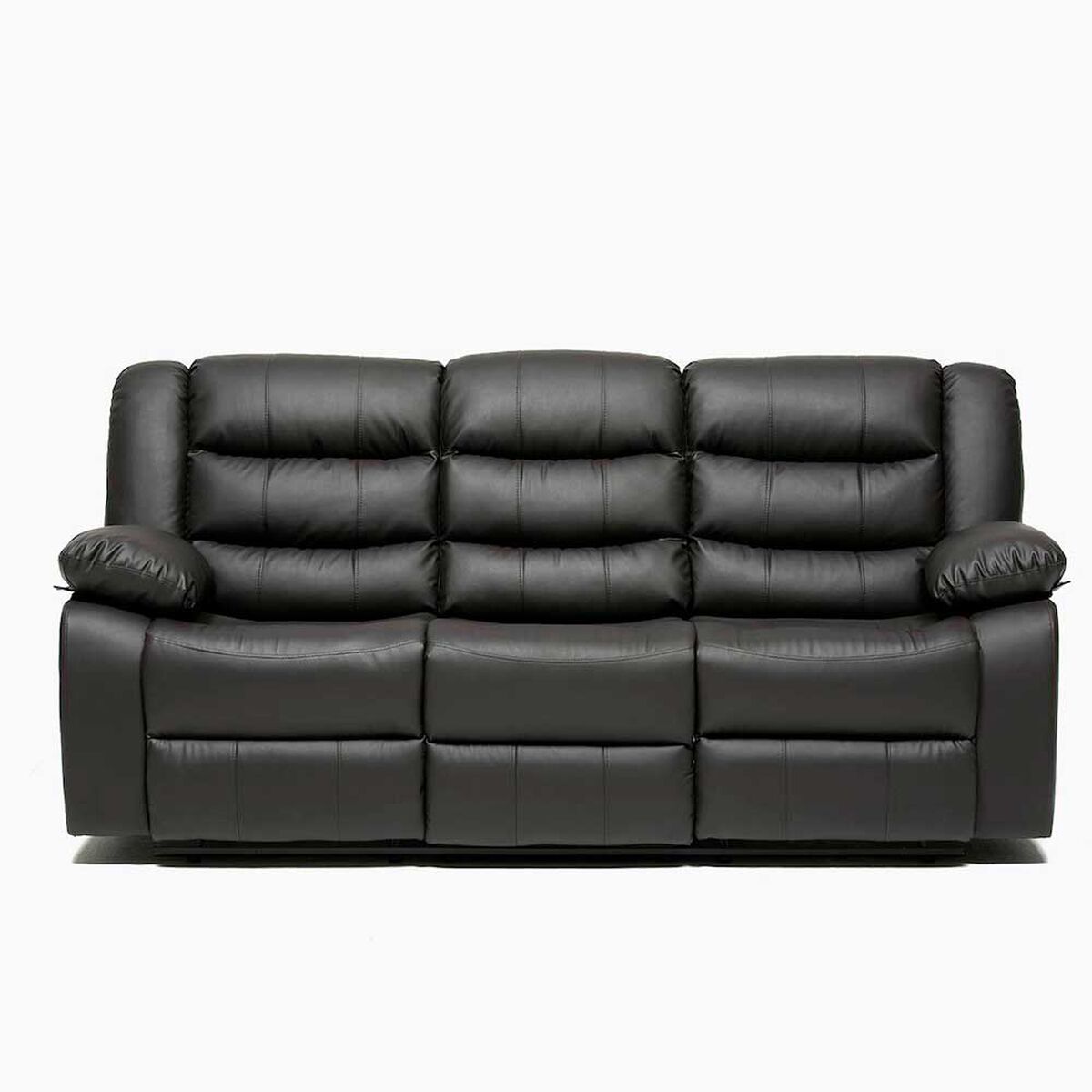Juego de Living Reclinable Daniels Sof&aacute; 3 Cuerpos + 2 Bergers Roma Negro