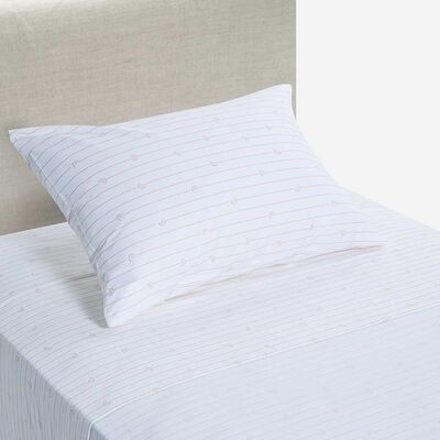 Juego de Sábanas Infantil Rosen 1,5 Plazas Rainbow Damasco Blanco