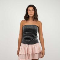 Polera Strapless Mujer Icono Negro