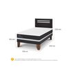 Cama Europea CIC 1,5 Plazas Ortopedic + Respaldo Munich Negro