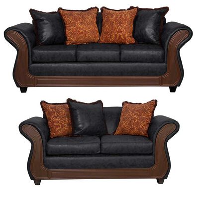 Juego de Living Black Factory Palermo 5 Cuerpos Negro