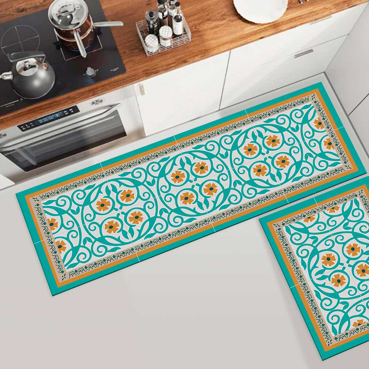 Set 2 Alfombra Davanti Flor de Esparta 45 x120 Flor de Esparta