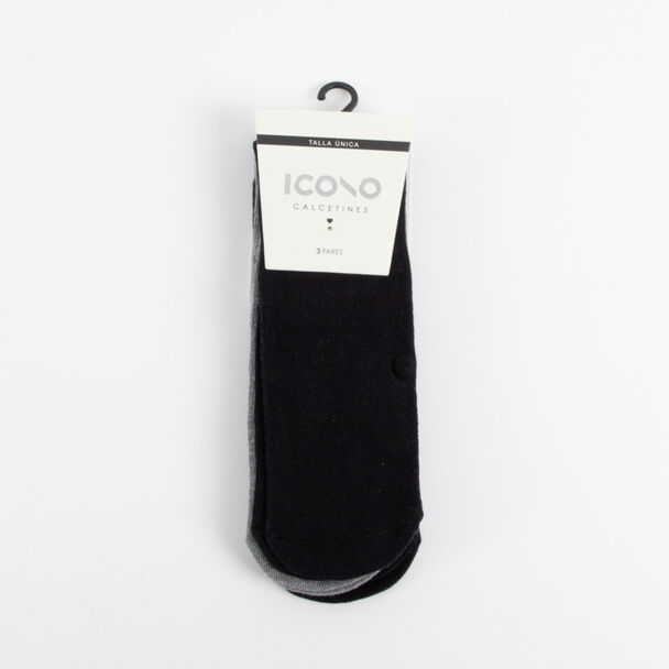 Pack 3 Calcetines Corto Mujer Icono