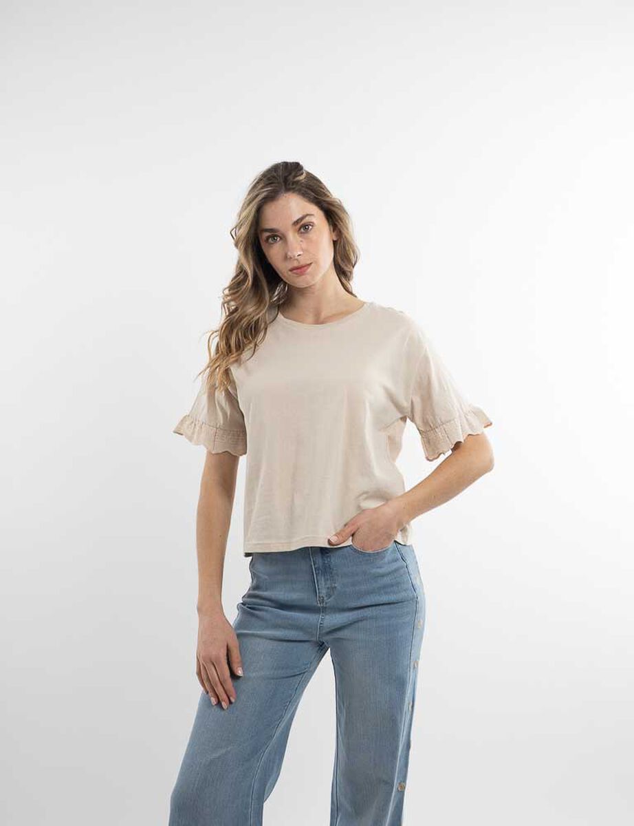 Polera Lisa Algod&oacute;n Manga Corta Mujer Alma