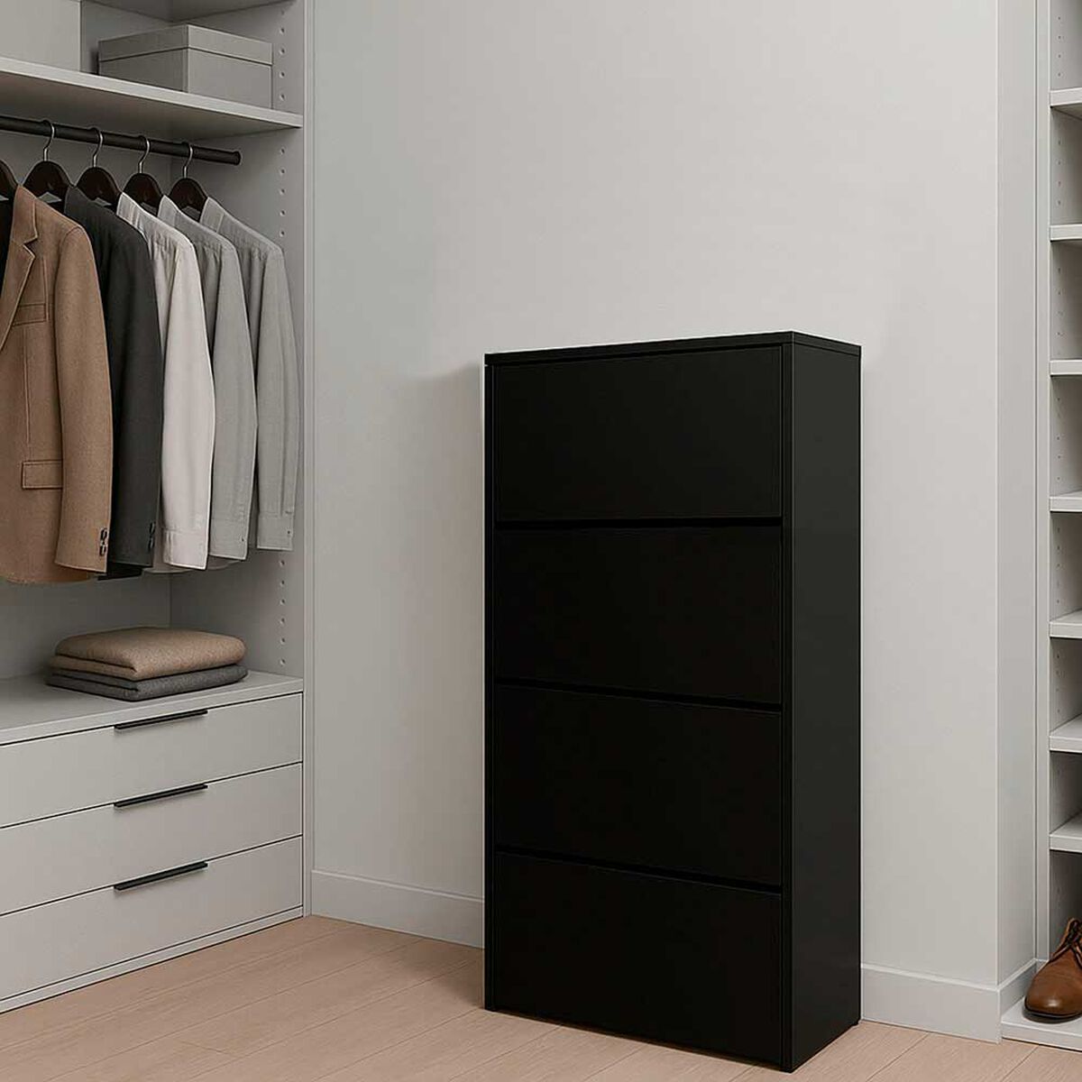 Zapatera Vekkahome Americana 4 Puertas Negra