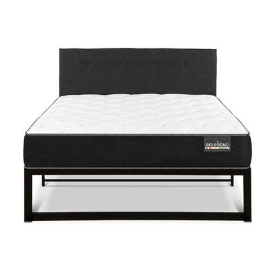Imagen 1 del producto Cama Europea Belsogno 1,5 Plazas Plus + Respaldo Black