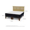 Cama Europea CIC Base Dividida 2 Plazas S&uacute;per Premium + Respaldo Torino Mostaza