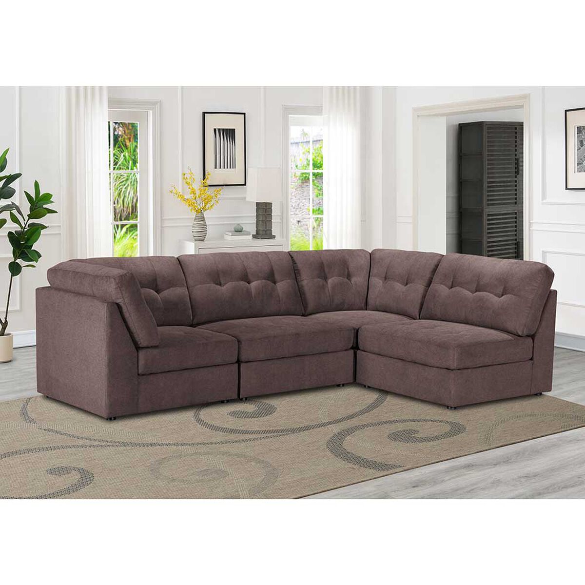 Sofá Modular Casanova New Barnet 4 Cuerpos Chocolate