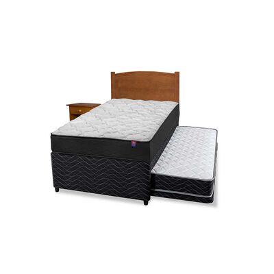 Diván Flex 1,5 Plazas Therapedic Plus + Respaldo + Velador Arezzo