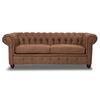 Sofá Innovamuebles Manchester Capitoné Cuero 3 Cuerpos Brown