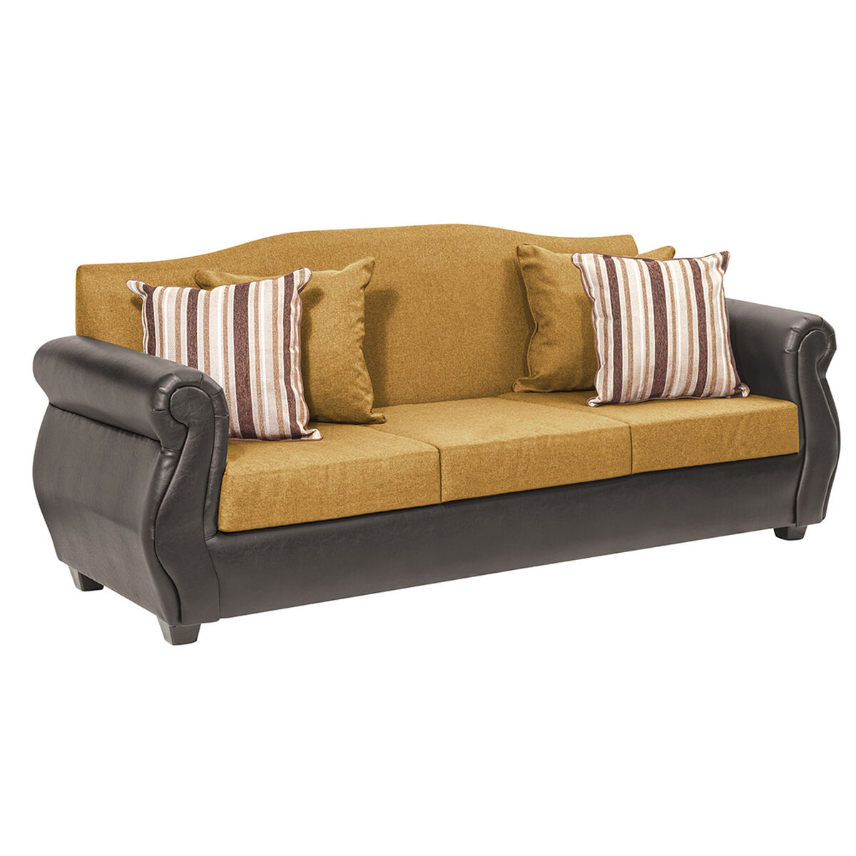 Juego de Living Innovamuebles Azucena Sofá 3 Cuerpos + Dos Sillones 1 Cuerpo Oro 