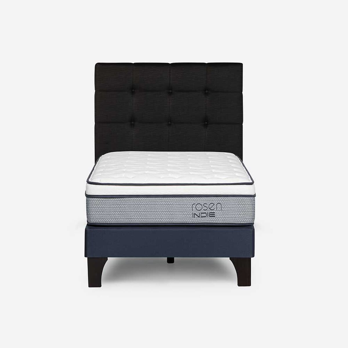 Cama Europea Rosen 1,5 Plazas New Style 4 Plus + Respaldo Issey